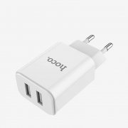 Превью Сетевое зарядное устройство HOCO C62A Victoria 2A 2USB с кабелем micro-USB (белое) &mdash; 2