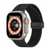 Ремешок - ApW29 для Apple Watch 45 mm силикон на магните (черный)