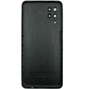 Задняя крышка для Samsung Galaxy A12 Nacho (A127F) (черная) со стеклом камеры — 3