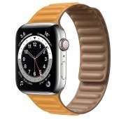 Ремешок - ApW31 для Apple Watch 44 mm экокожа на магните (оранжевый)