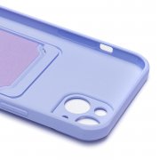 Чехол-накладка с картхолдером для Apple iPhone 14 Plus (светло-лиловая) — 2