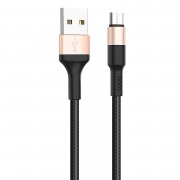 Кабель Hoco X26 (USB - micro USB) 100см (черно-золотистый) — 1