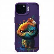 Чехол-накладка для Apple iPhone 13 (кот) (фиолетовая) — 1