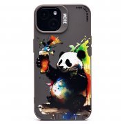 Чехол-накладка для Apple iPhone 13 (панда) (серая) — 1