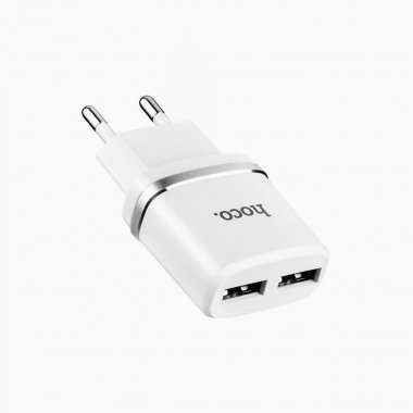 Сетевое зарядное устройство HOCO C12 2USB (белое) &mdash; 3