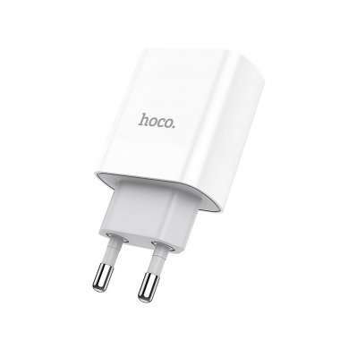 Сетевое зарядное устройство Hoco C80A USB/Type-C с кабелем для Apple (Lightning - Type-C) (белое) &mdash; 9