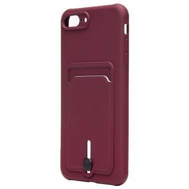 Чехол-накладка - SC304 с картхолдером для Apple iPhone 8 Plus (208670) (бордовая) — 7