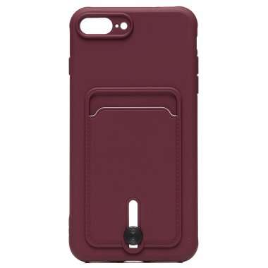 Чехол-накладка - SC304 с картхолдером для Apple iPhone 8 Plus (208670) (бордовая) — 1