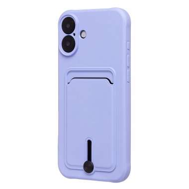 Чехол-накладка - SC304 c картхолдером для Apple iPhone 16 Plus (234446) (светло-лиловая) — 4