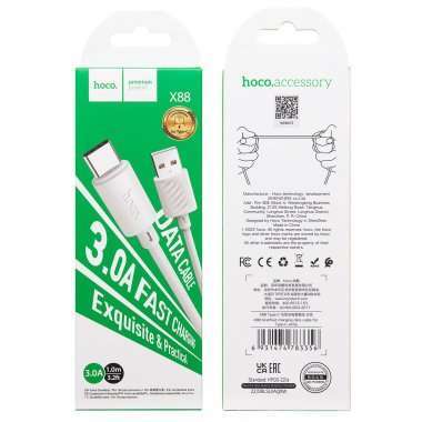 Кабель Hoco X88 (USB - Type C) 100см (белый) — 2