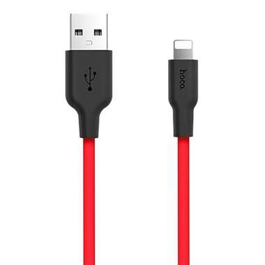 Кабель Hoco X21 Silicone (USB - lightning) 100см 2A (черно-красный) — 1